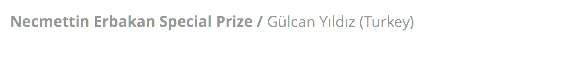 Necmettin Erbakan Special Prize / Gülcan Yıldız (Turkey)